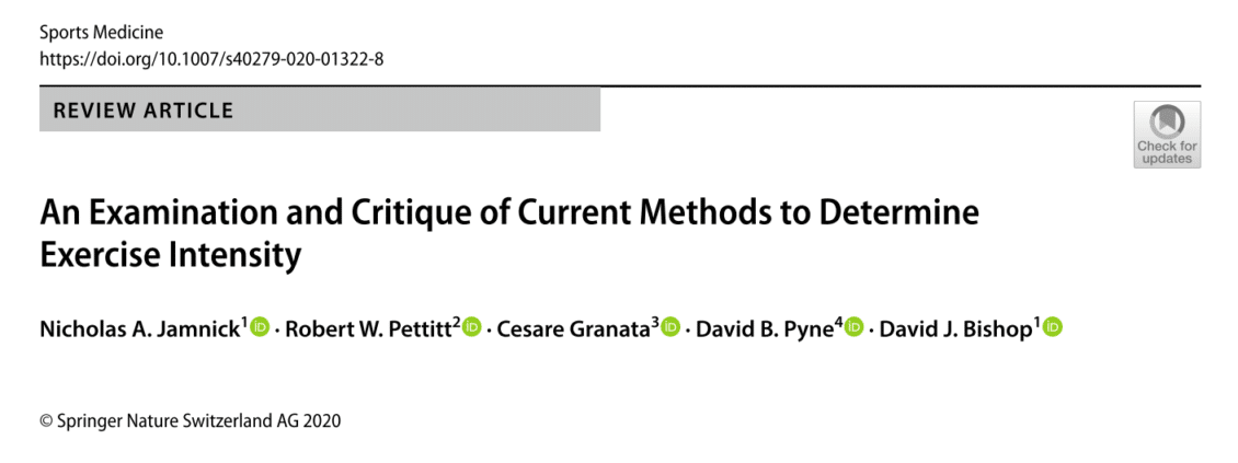 Artigo An Examination and Critique of Current Methods to Determine Exercise Intensity